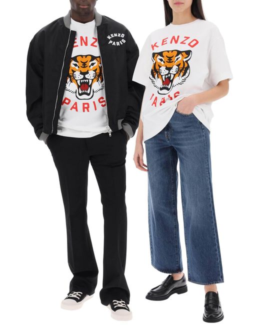 KENZO White Lucky Tiger Crew-Neck T-Shirt