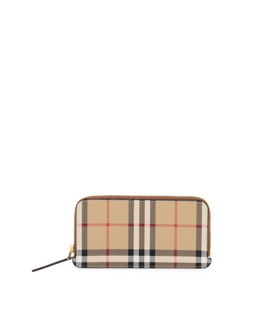 Burberry Multicolor Check Faux Leather Wallet