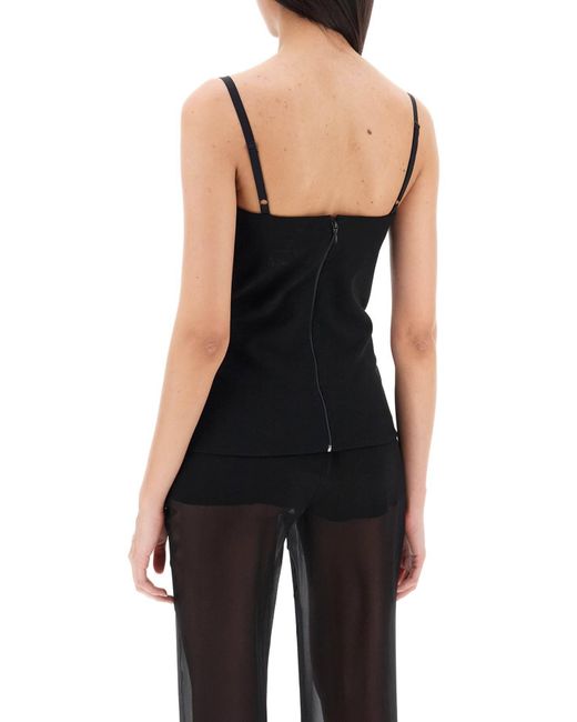 Nensi Dojaka Black Cut Out Top With Padded Cup