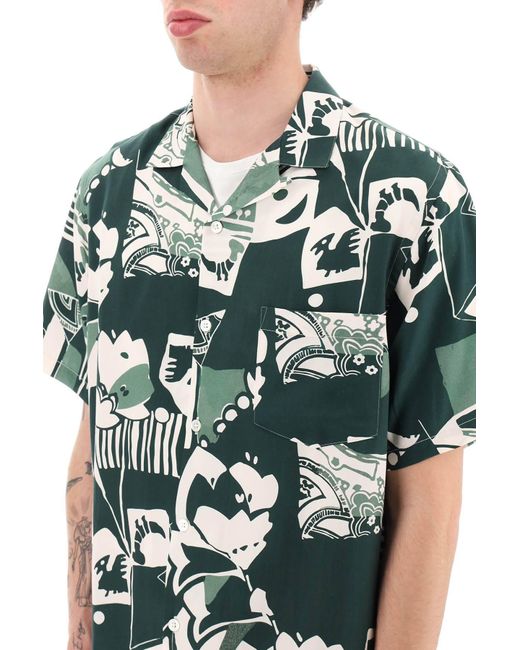Portuguese Flannel Green Cuca Printed Shirt for men