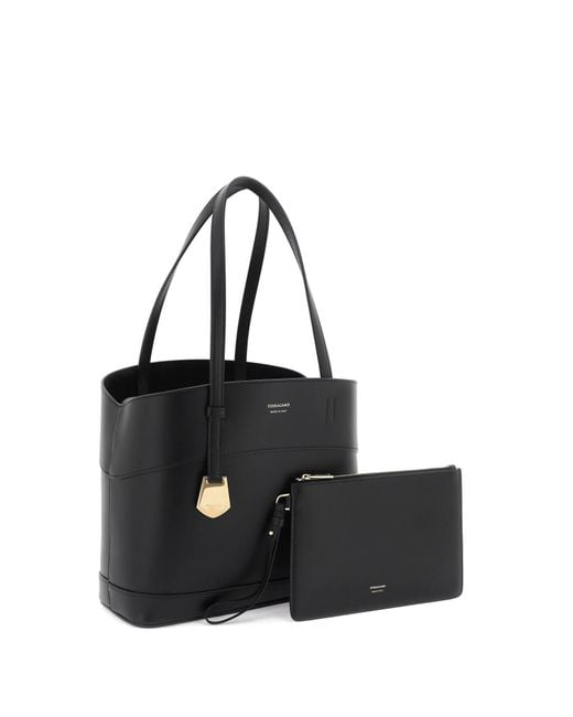 Ferragamo Black Charming Tote Bag (S)