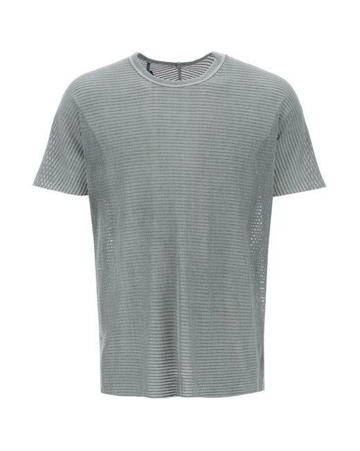 T Shirt Traforata In Cotone di Boris Bidjan Saberi in Gray da Uomo