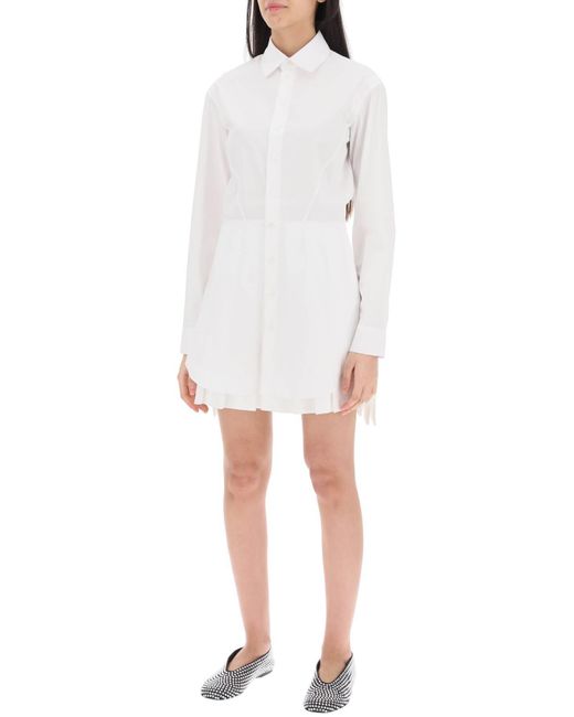 Alaïa White Mini Shirt Dress