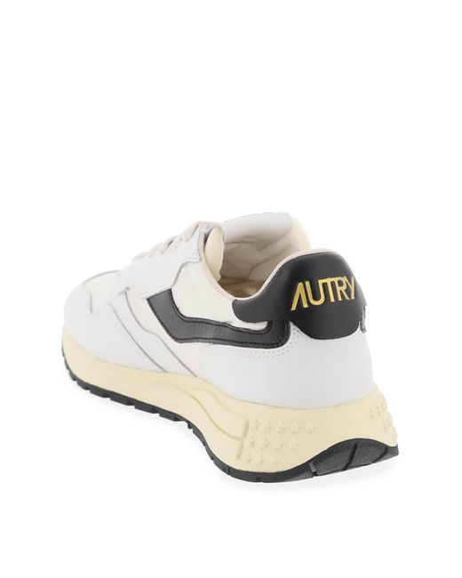 Sneakers in nylon a basso taglio a basso taglio e cuoio di Autry in White