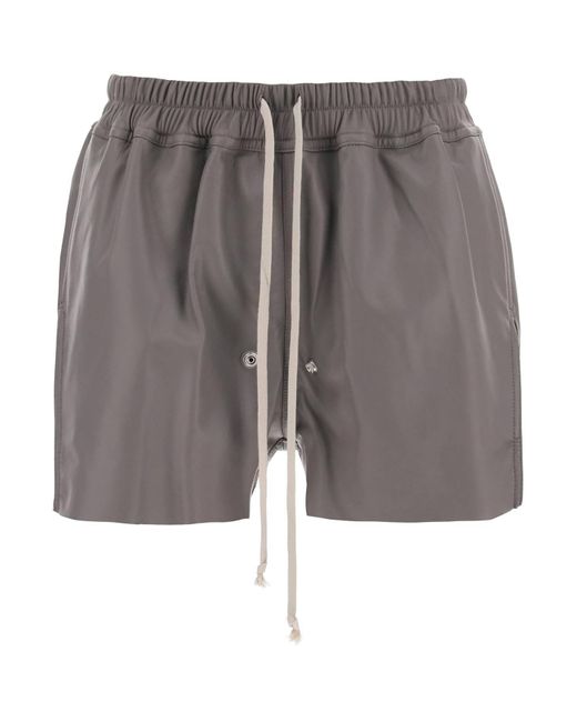 Shorts Gabe In Pelle di Rick Owens in Gray