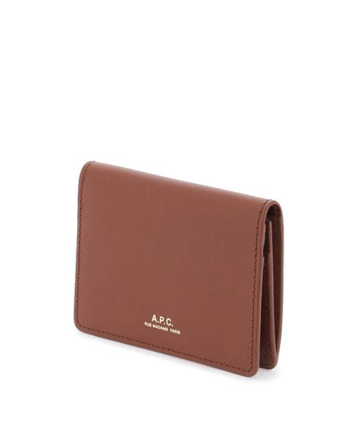 A.P.C. Brown Leather Stefan Card Holder