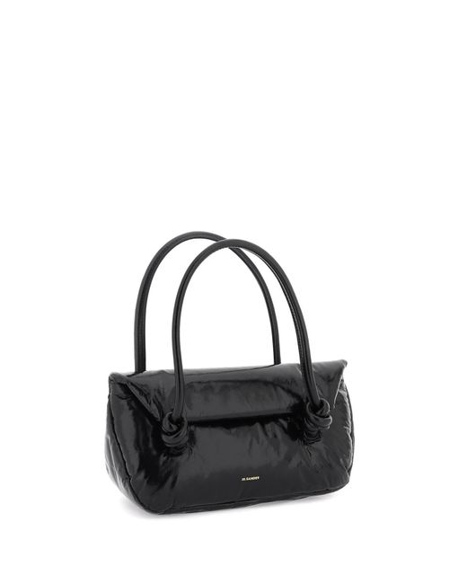 Jil Sander Black Patent Leather Small Shoulder Bag