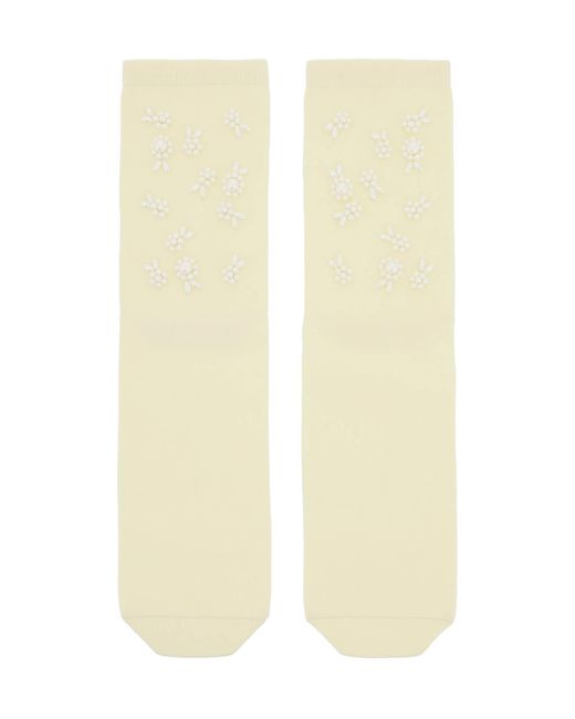Simone Rocha White Crystals Socks