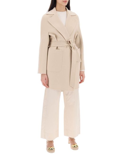 Max Mara Canary Wool And Cashmere Coat in Natural Lyst