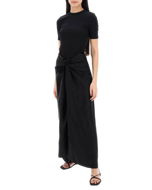 Totême  Black Toteme "Satin Skirt With Bow Detail"