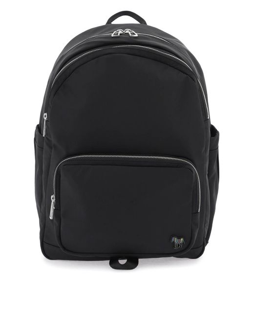 PS by Paul Smith Black Nylon Backpack With Zebra Detail for men