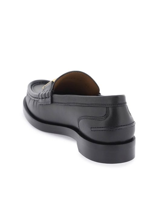 Fendi Black Baguette Leather Loafer