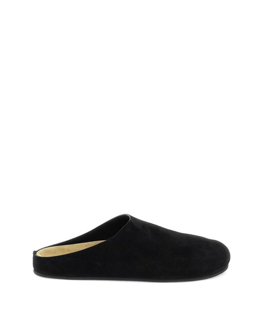 The Row Black Hugo Suede Leather Clog In for men