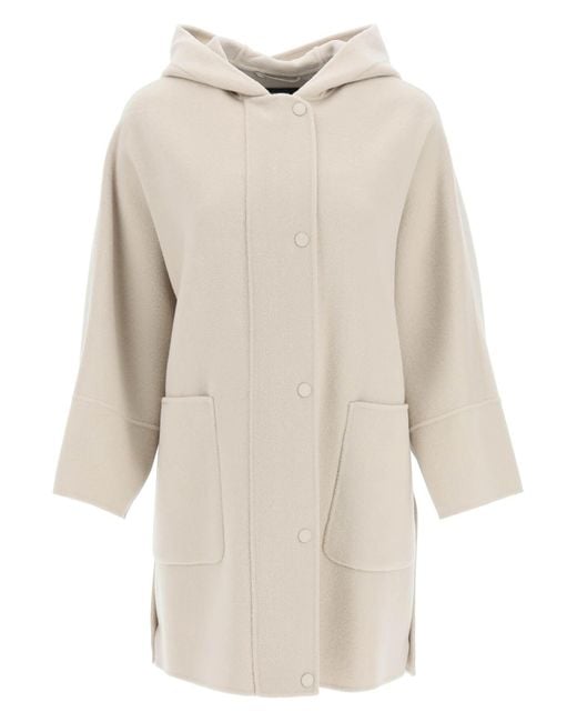 Weekend by Maxmara Natural 'lollo' Hooded New Wool Cape