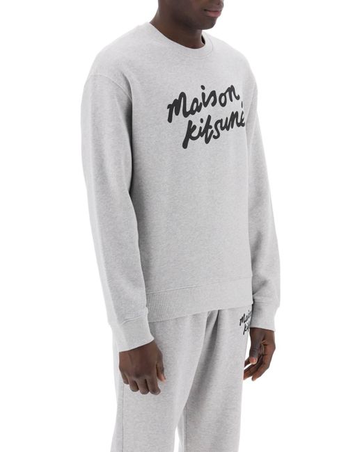 Maison Kitsuné Gray Maison Kitsune Crewneck Sweatshirt With Logo for men