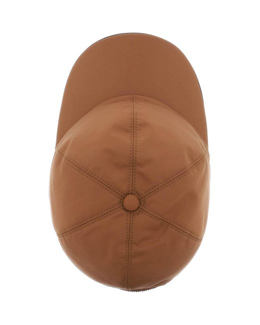 Zegna Brown Baseball Cap With Leather Trim for men