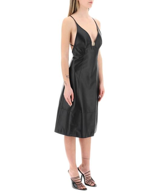 Loewe Black Anagram Nappa Midi Dress