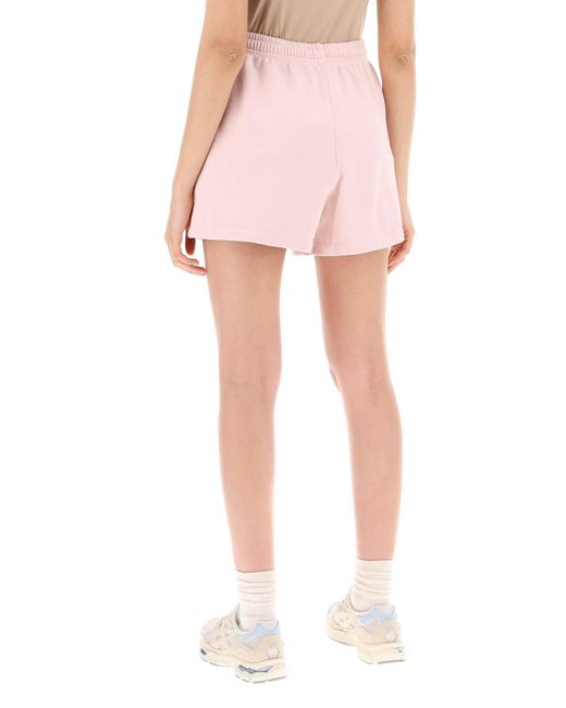 ROTATE BIRGER CHRISTENSEN Pink Organic Cotton Sports Shorts For