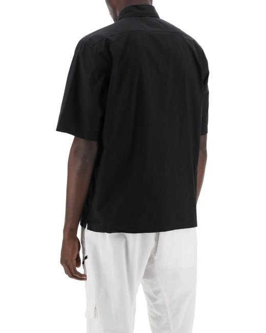 C P Company Black Short-Sleeved Poplin Shirt for men