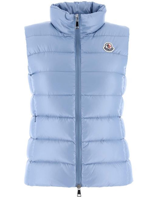 Moncler Blue Ghany Quilted Shell Down Gilet
