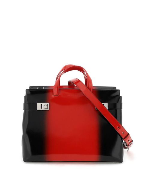 Ferragamo Red Salvatore Gradient Leather Tote Bag for men