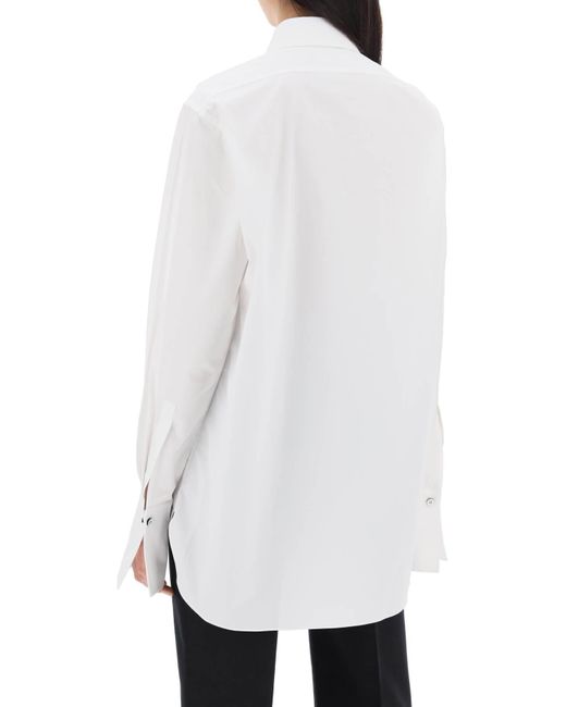 Jil Sander White Pleated Bib Shirt With