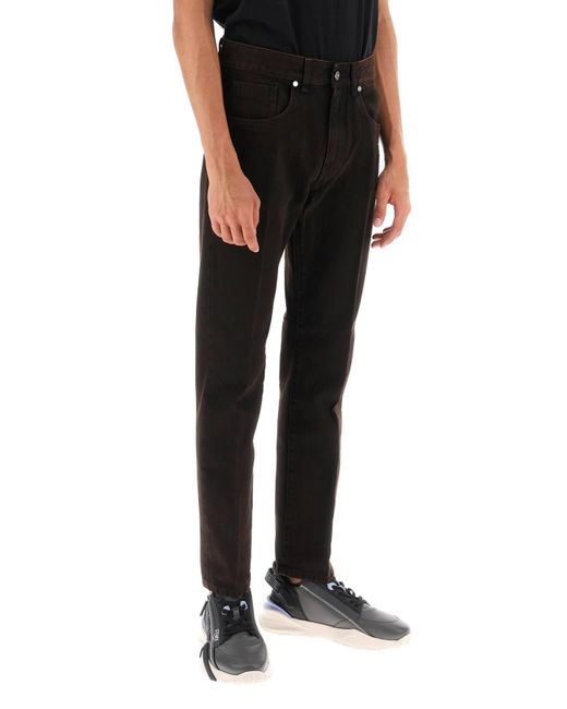 Fendi Black Regular Fit Jeans In Overdyed Denim for men