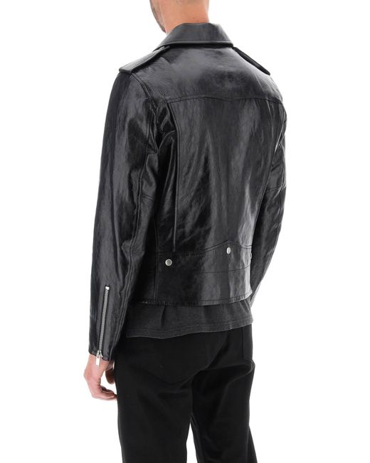 Giacca classica in pelle per motociclisti di Saint Laurent in Black da Uomo