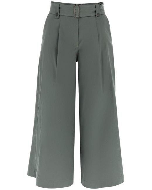 Weekend by Maxmara Gray Cotton Canvas Flared Pants