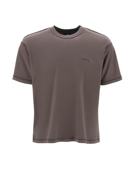 Stussy Brown Stussy Inside-Out Crew-Neck T-Shirt for men