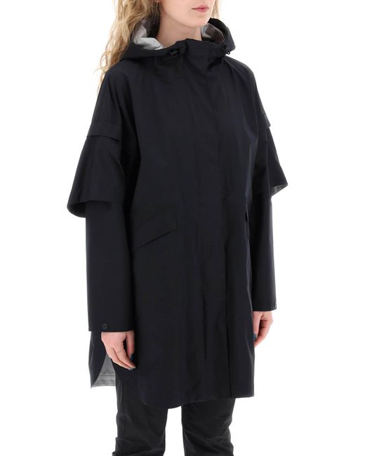 Herno Blue "Removable Sleeve Cape Coat