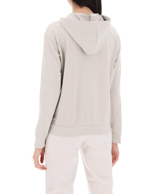 Brunello Cucinelli White Hooded Sweatshirt With Precious