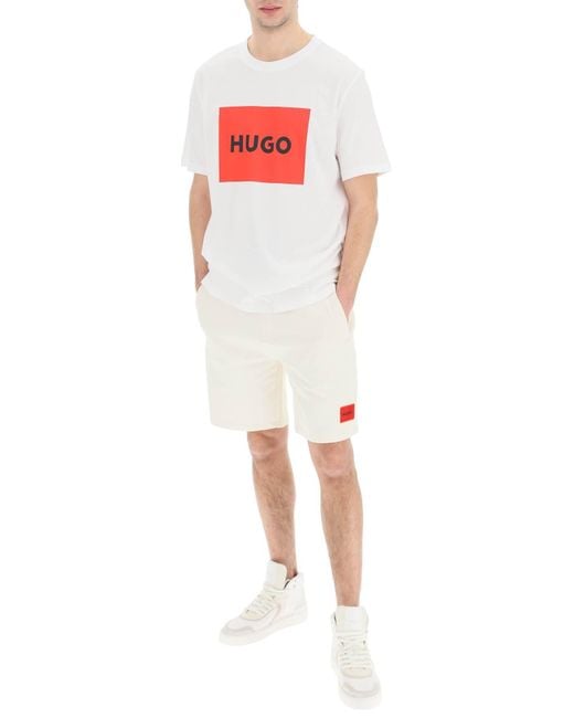 T Shirt Dulive Con Box Logo di HUGO in Red da Uomo