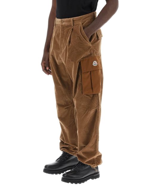 Moncler Brown Corduroy Cargo Pants for men