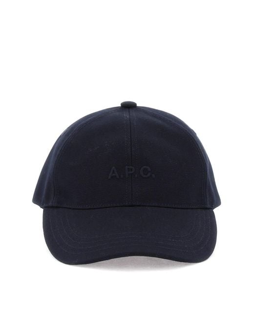 A.P.C. Blue Charlie Baseball Cap for men