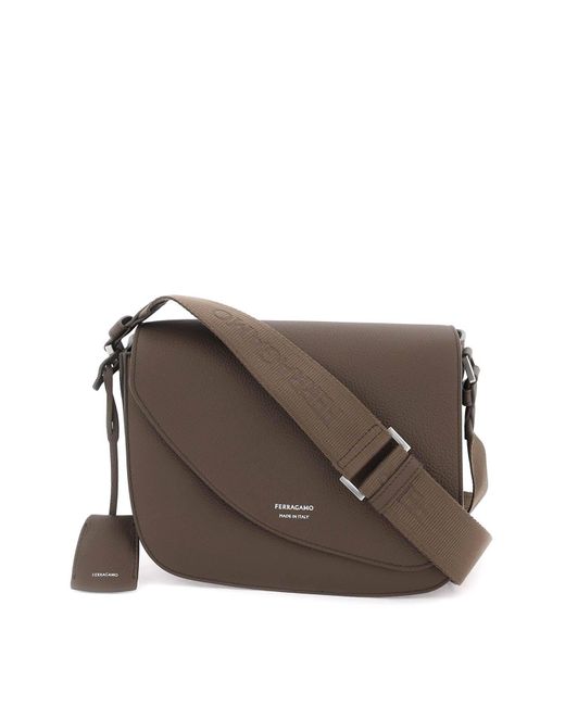 Ferragamo Brown Flame Shoulder Bag (Medium) for men