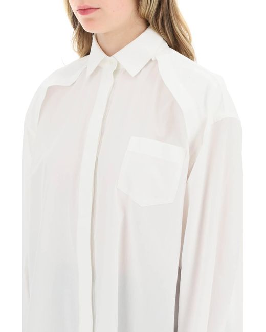 Sacai White Acai Maxi Shirt With Cut-out Sleeves