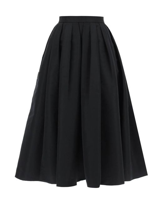 Alexander McQueen Black Circular Skirt In Polyfaille