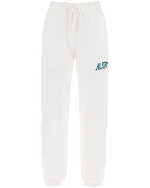 Autry White Joggers With Logo Print