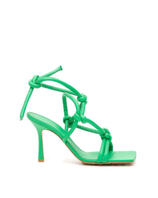 Bottega Veneta Knot Leater Sandals in Green | Lyst