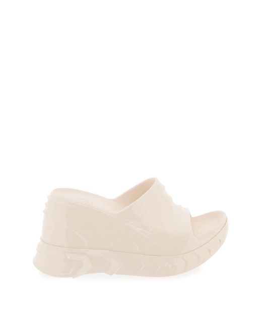 Givenchy White Marshmallow Rubber Wedge Sandals With Platform