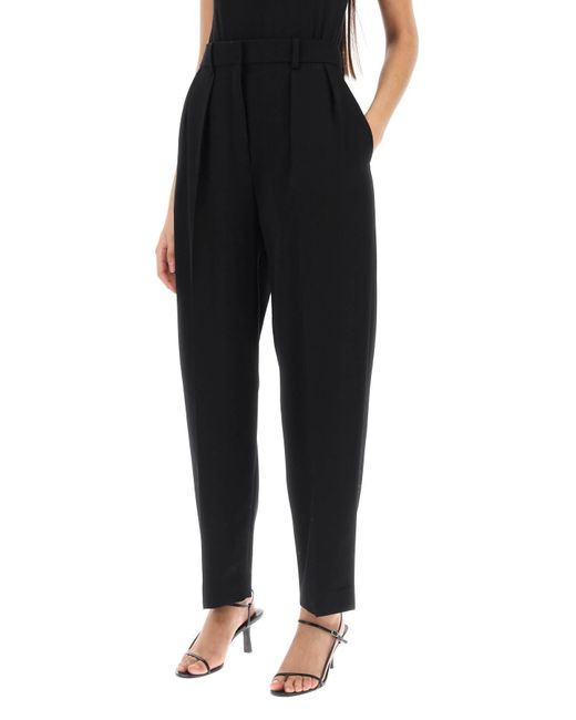 The Row Black Corby Double-Pleat Pants