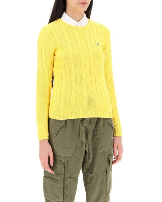 Pullover A Trecce In Cotone di Polo Ralph Lauren in Yellow