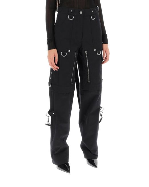 Givenchy Black Convertible Cargo Pants With Suspenders