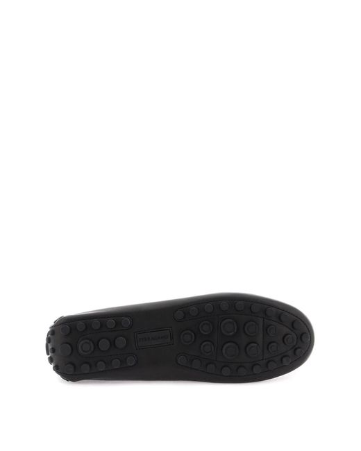Ferragamo Black Embossed Logo Loafers