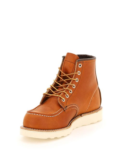 Red Wing Orange Wing Shoes Classic Moc Ankle Boots for men