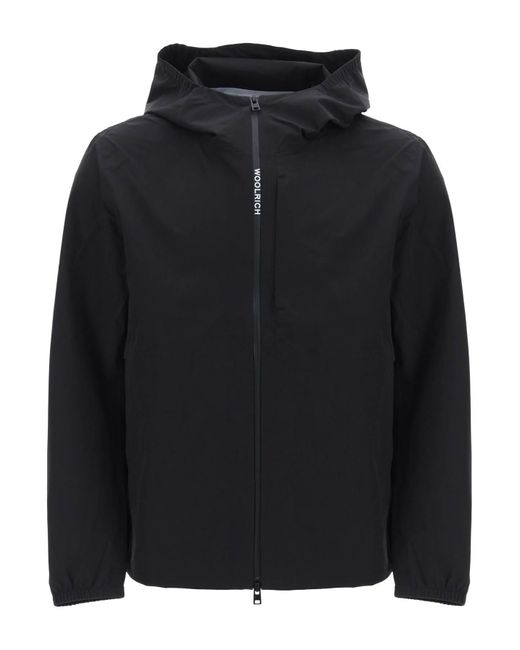 Woolrich Black Pacific Jacket In Tech Softshell for men