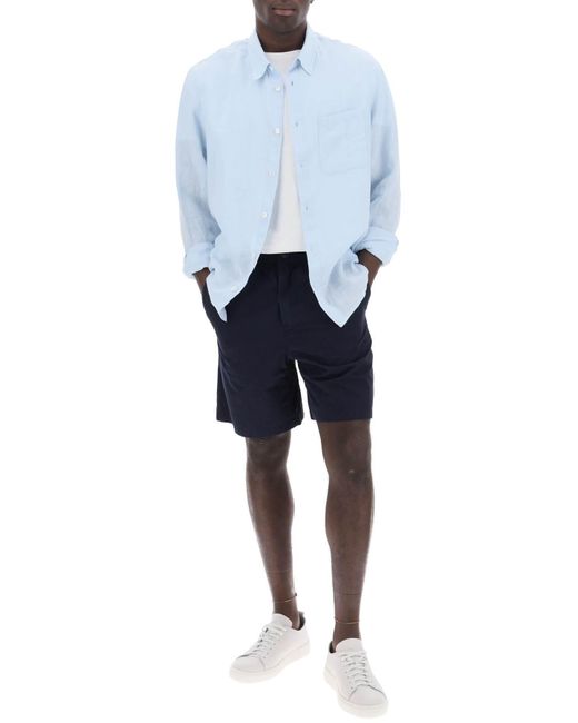A.P.C. Blue Nirris Shorts In Organic Cotton for men