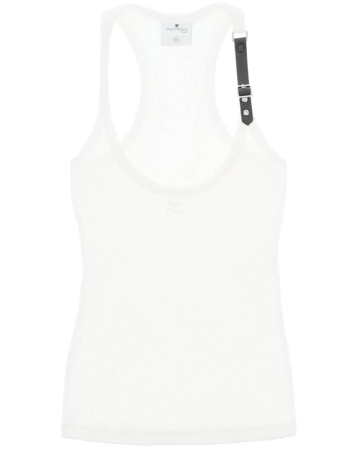 Courreges White Courreges "top Holistic With Buckle Detail