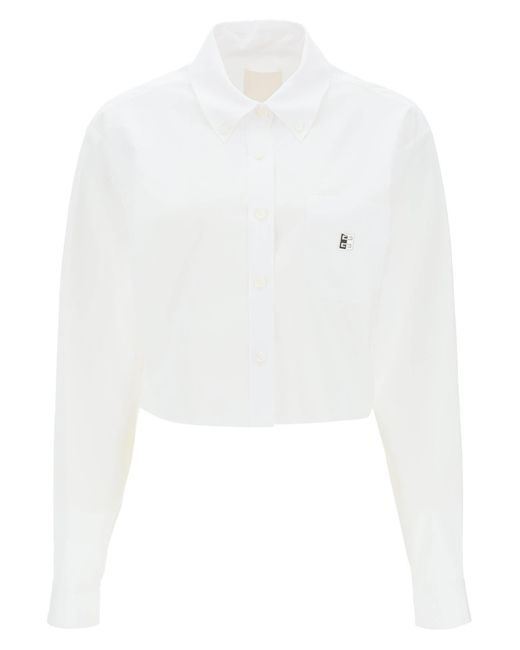 Camicia 4G Cropped di Givenchy in White
